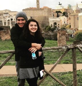 Adorable moment for couple at Rome