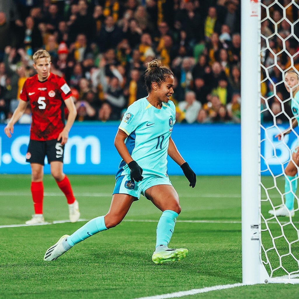 Marie after scoring her 1st world cup goal